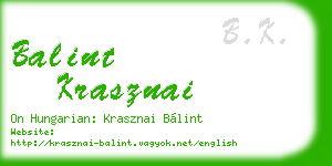balint krasznai business card